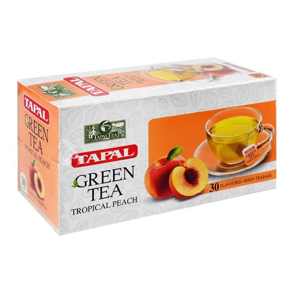Tapal Green Tea Bags Tropical Peach 30 Bags (ٹپال گرین ٹی بیگز ٹراپیکل پیچ 30 بیگز)-45GM