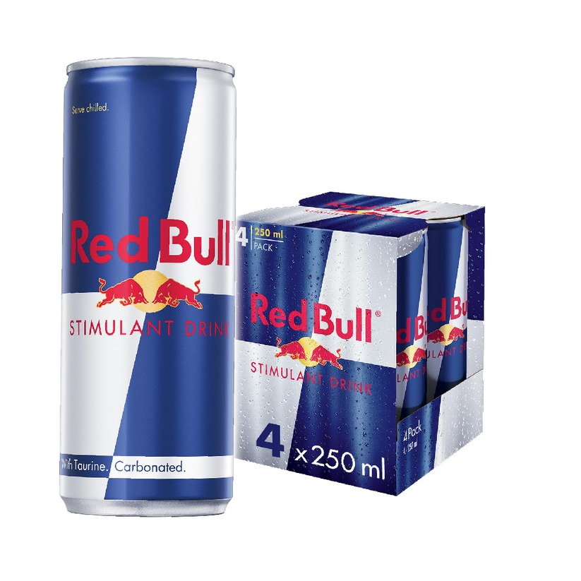 Red 1 Red Bull Energy Drink Taurine ke sath 4 pcs Pack (انرجی ڈرنک ٹاورین کے ساتھ 4 عدد پیک)-x250ml - Image 1