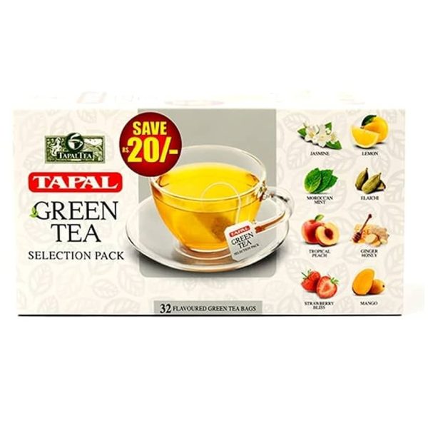 Tapal Green Tea Bags Selection Pack 32 Bags (ٹپال گرین ٹی بیگز سلیکشن پیک 32 بیگز)-48 Gram