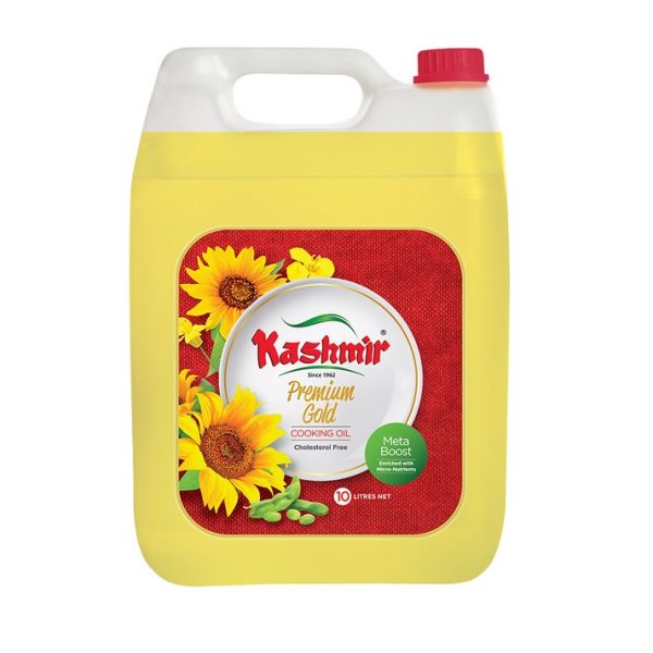 Kashmir Premium Gold Cooking Oil (کشمیر پریمیم گولڈ کوکنگ آئل)-10 LTR