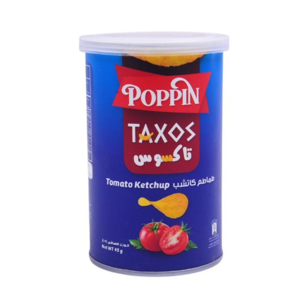 Poppin Chips Taxos Tomato Ketchup (پاپن چپس ٹاکوس ٹماٹو کیچپ)-45 gm