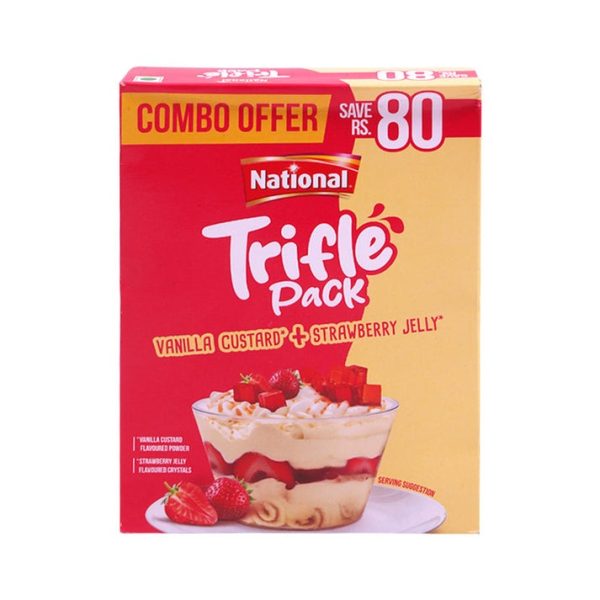 National Trifle Pack Vanilla Custard + Strawberry Jelly (نیشنل ٹرائفل پیک ونیلا کسٹرڈ + اسٹرابیری جیلی)-355 Gram