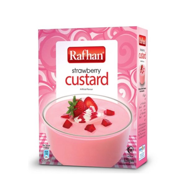 Rafhan Custard Powder Strawberry (رافہان کسٹرڈ پاؤڈر اسٹرابیری)-275 Gram