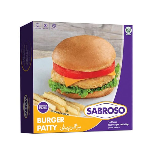 Sabroso Burger Patties 16 pcs (سبروسو برگر پیٹیز 16 عدد)-1000 gm