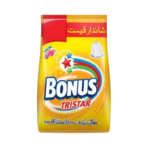 Bonus Washing Powder Tri Star Pouch (بونس واشنگ پاؤڈر ٹرائی اسٹار پاؤچ)-240 Gram