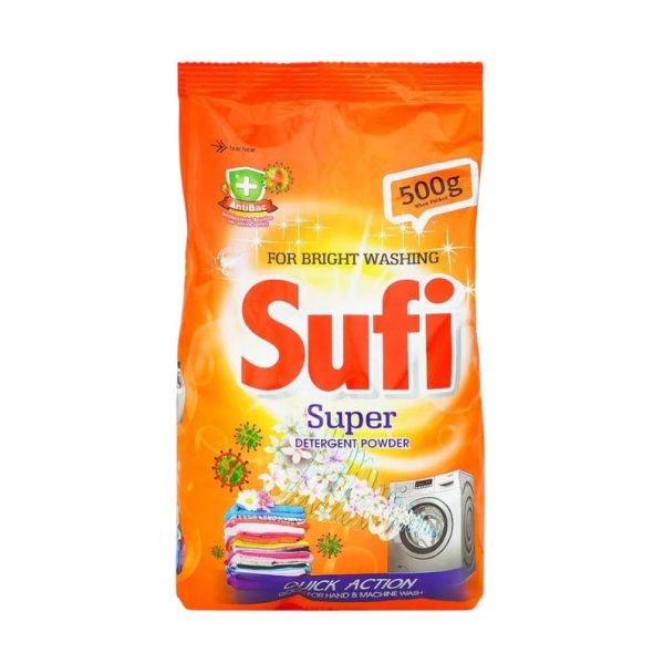 Sufi Super Detergent Powder (صوفی سپر ڈیٹرجنٹ پاؤڈر)-500 Gram Basic