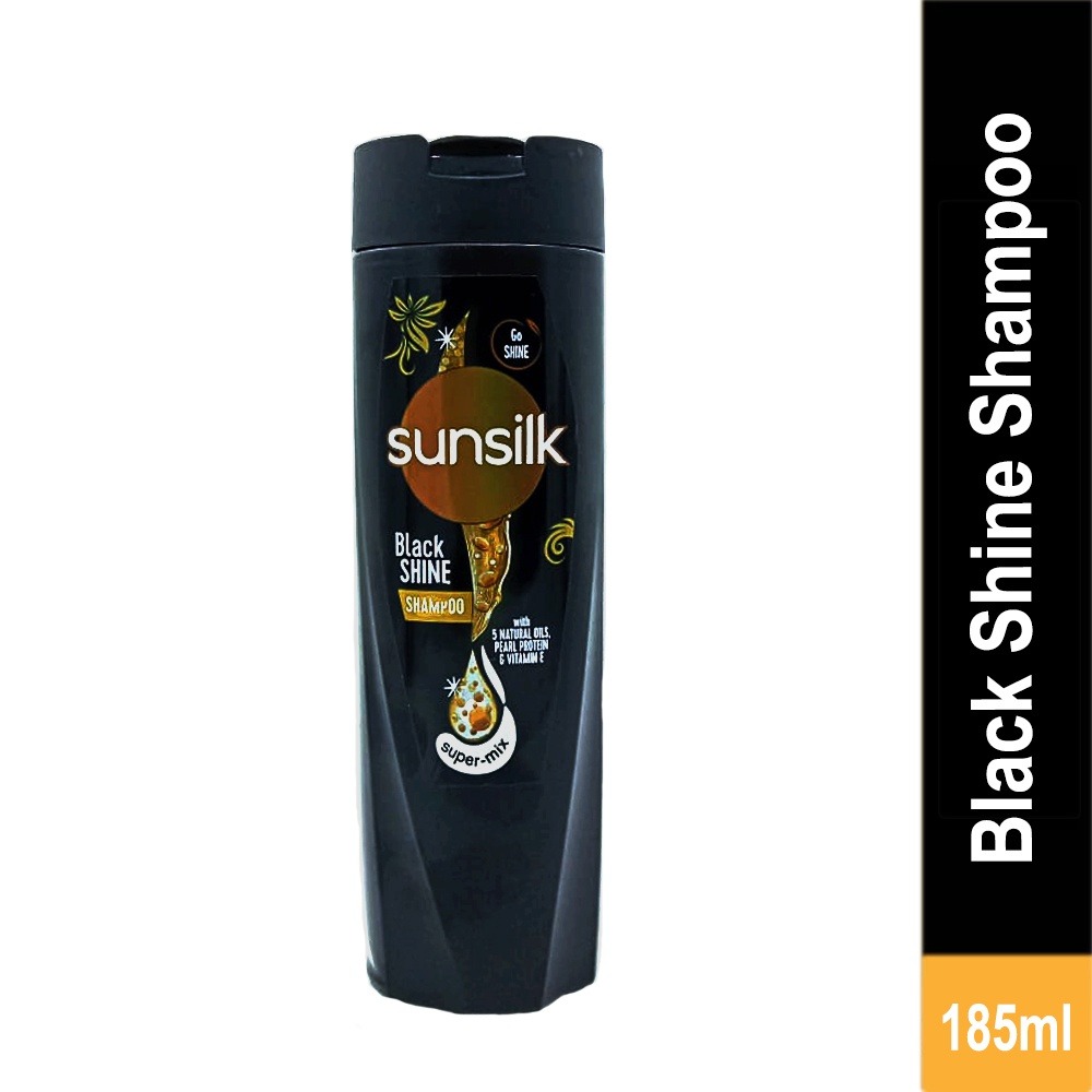 S4 Sunsilk Black Shine Shampoo (سن سِلک بلیک شائن شیمپو)-185mL - Image 1
