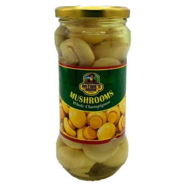 Natures Home Mushrooms Whole Champignon (نیچرز ہوم مشروم ہول چیمپینیون)-330gm