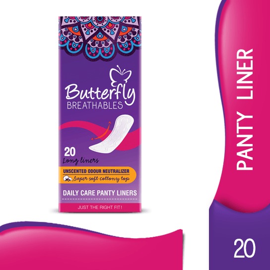 t2 Butterfly Breathables Unscented Odour Neutralizer (ٹر فلائی بریتھیبلز اَن سینٹڈ اوڈر نیوٹرالائزر)-20unit - Image 1
